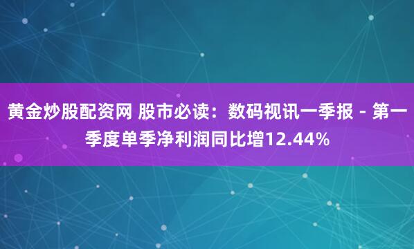 黄金炒股配资网 股市必读：数码视讯一季报 - 第一季度单季净利润同比增12.44%